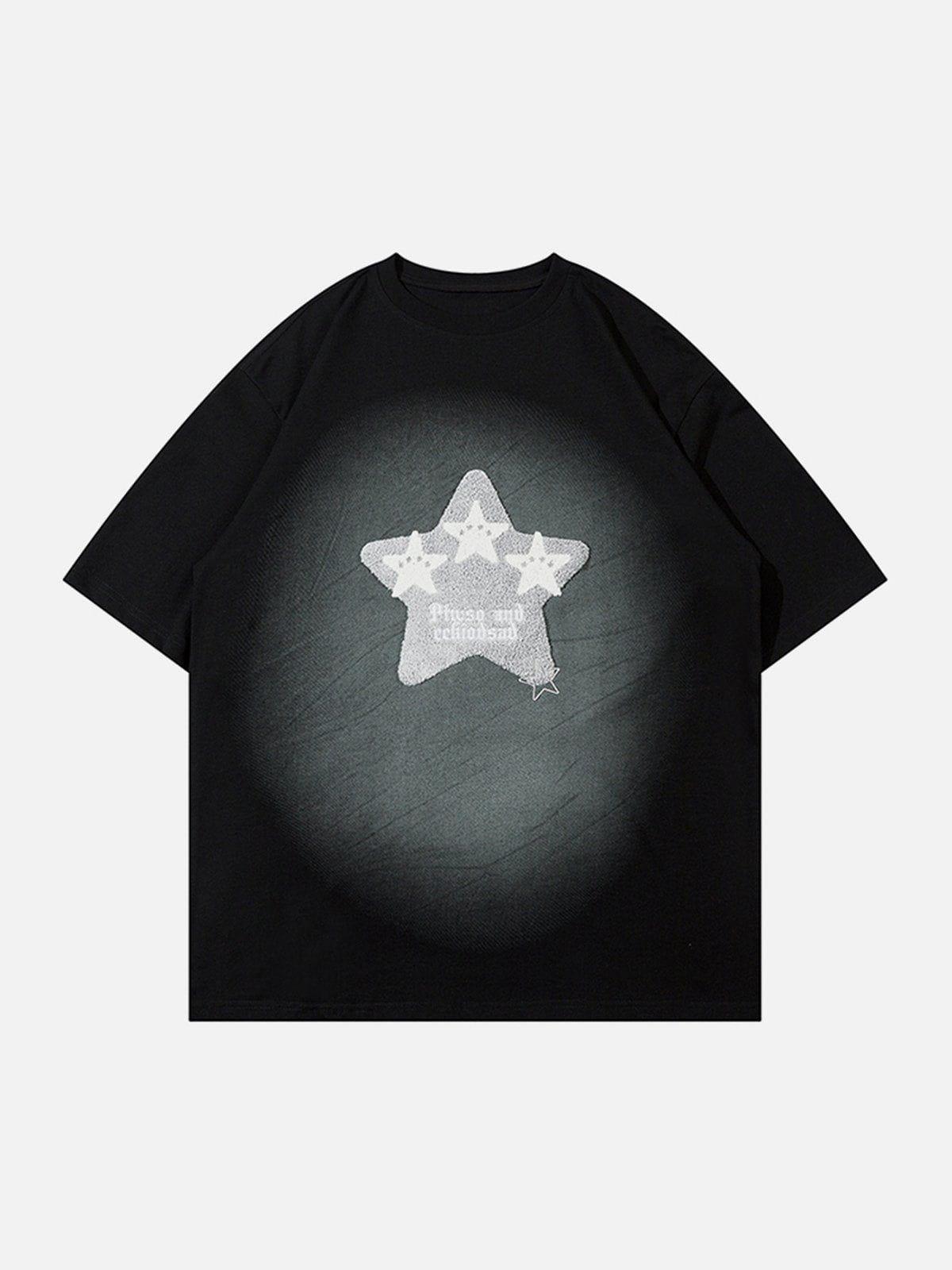 Sneakerland™ - Towel Embroidery Star Print Tee - tntwear1