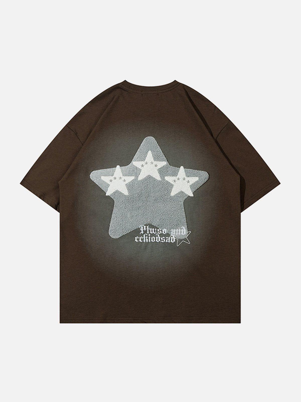 Sneakerland™ - Towel Embroidery Star Print Tee - tntwear1