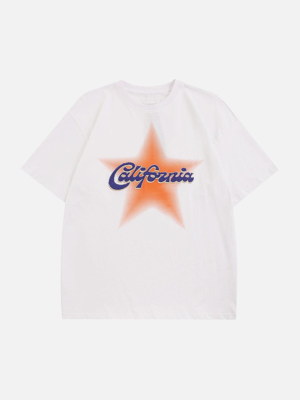 Sneakerland™ - Towel Embroidery Star Print Tee - tntwear1