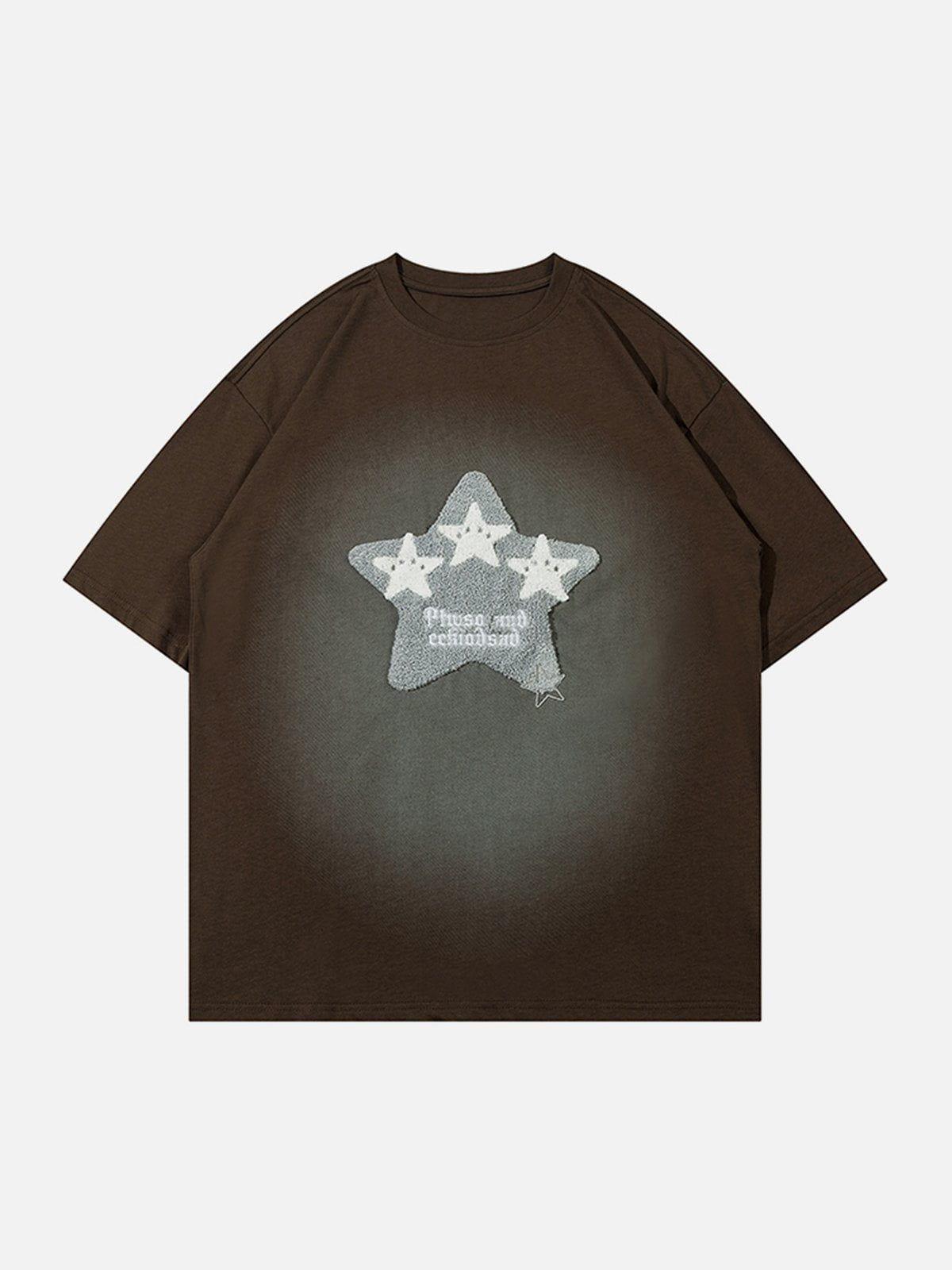 Sneakerland™ - Towel Embroidery Star Print Tee - tntwear1