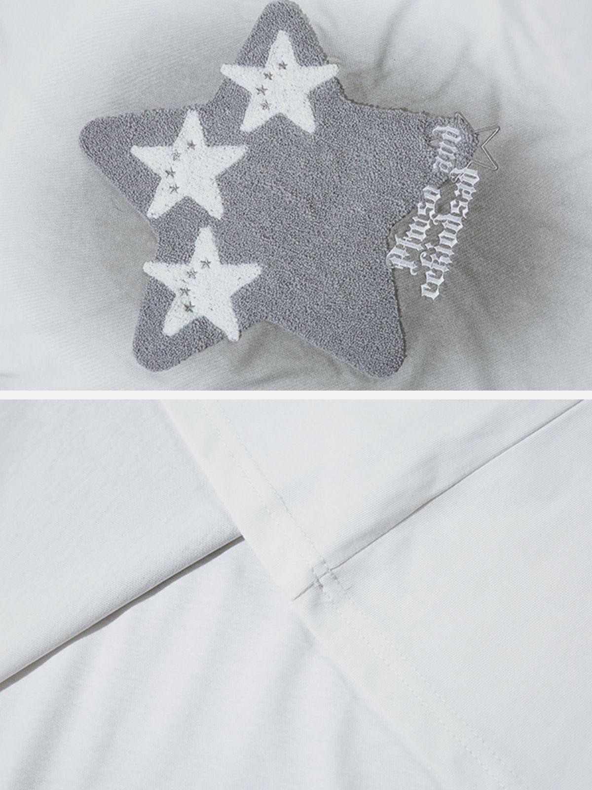 Sneakerland™ - Towel Embroidery Star Print Tee - tntwear1