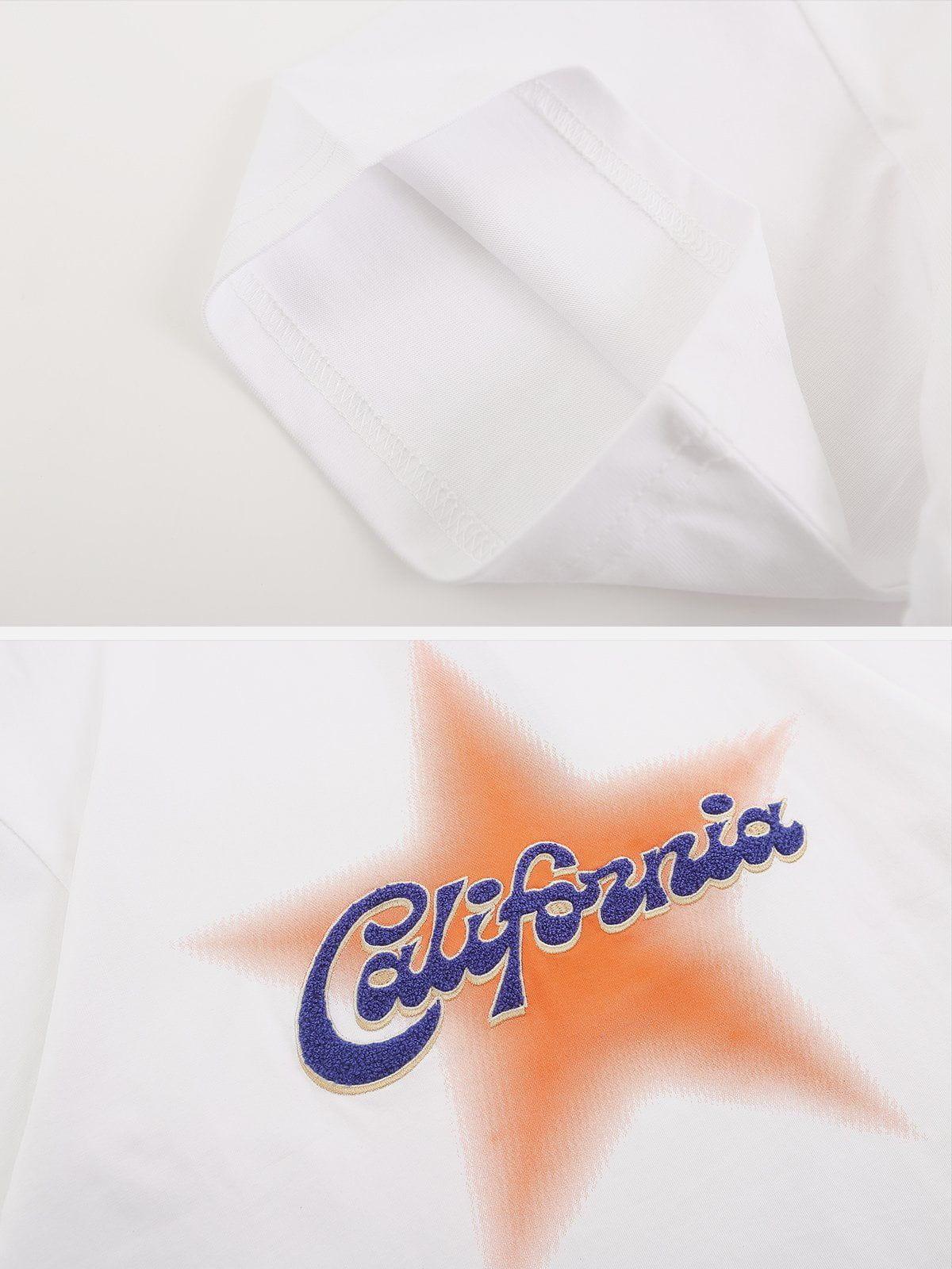 Sneakerland™ - Towel Embroidery Star Print Tee - tntwear1