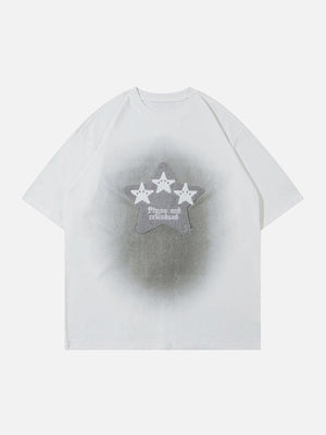 Sneakerland™ - Towel Embroidery Star Print Tee - tntwear1