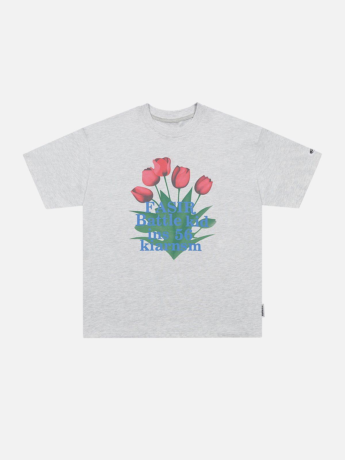 Sneakerland™ - Tulip Bouquet Print Tee - tntwear1