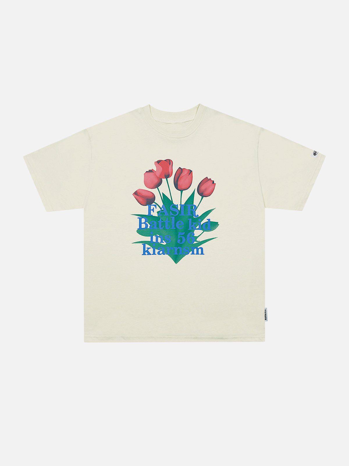 Sneakerland™ - Tulip Bouquet Print Tee - tntwear1