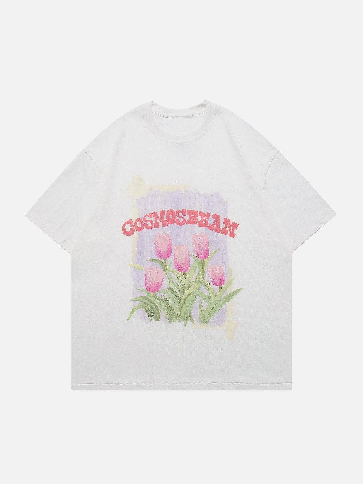 Sneakerland™ - Tulip Graffiti Print Tee - tntwear1