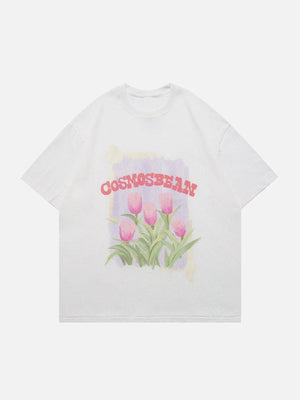 Sneakerland™ - Tulip Graffiti Print Tee - tntwear1