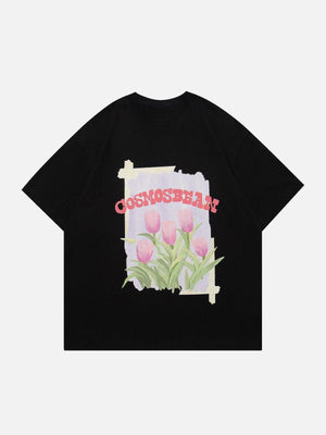 Sneakerland™ - Tulip Graffiti Print Tee - tntwear1