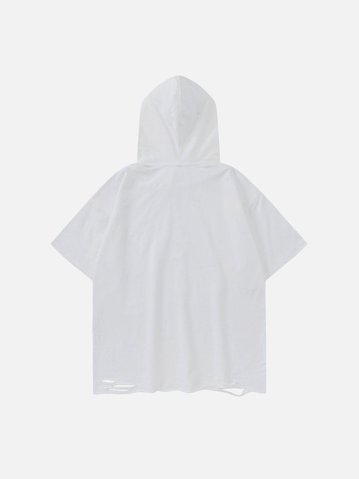 Sneakerland™ - Twisted Alphabet Cat Print Hooded Tee - tntwear1