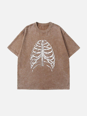 Sneakerland™ - Washed Body Skeleton Print Tee - tntwear1