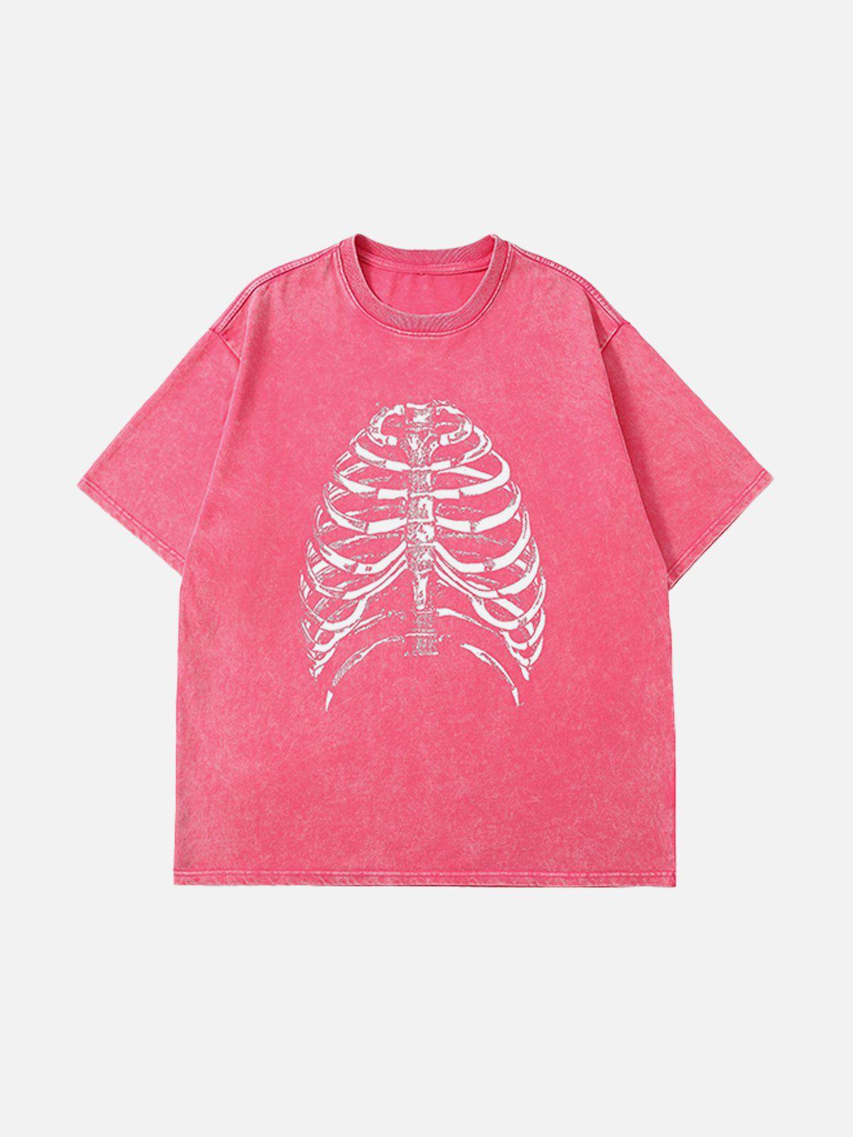 Sneakerland™ - Washed Body Skeleton Print Tee - tntwear1