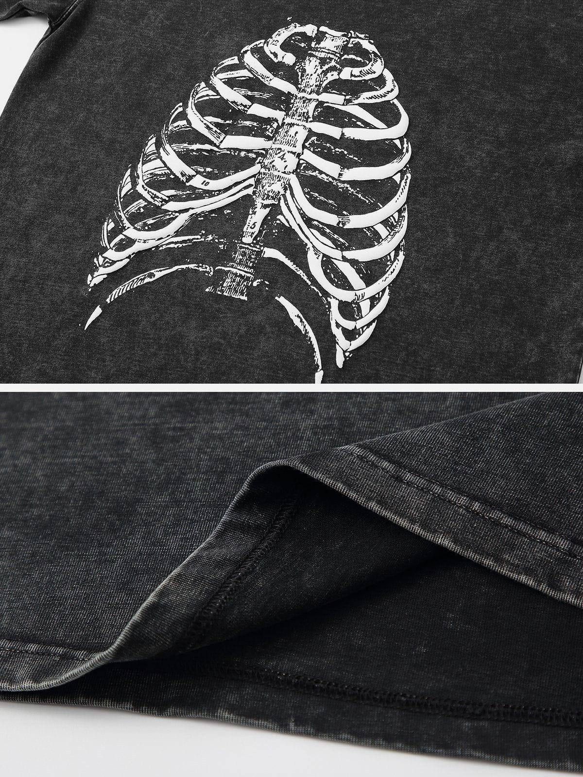 Sneakerland™ - Washed Body Skeleton Print Tee - tntwear1