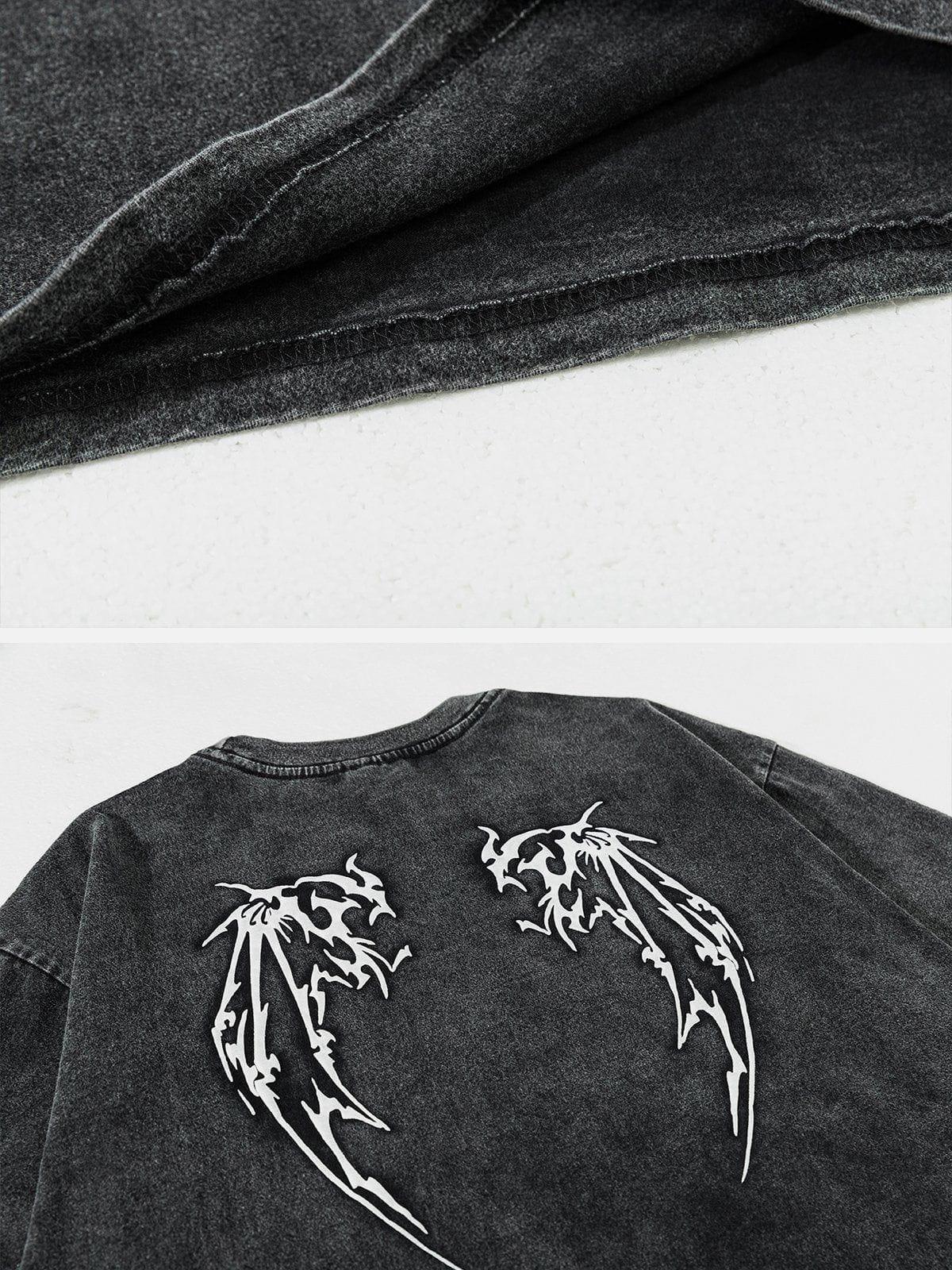 Sneakerland™ - Washed Wings Print Tee - tntwear1