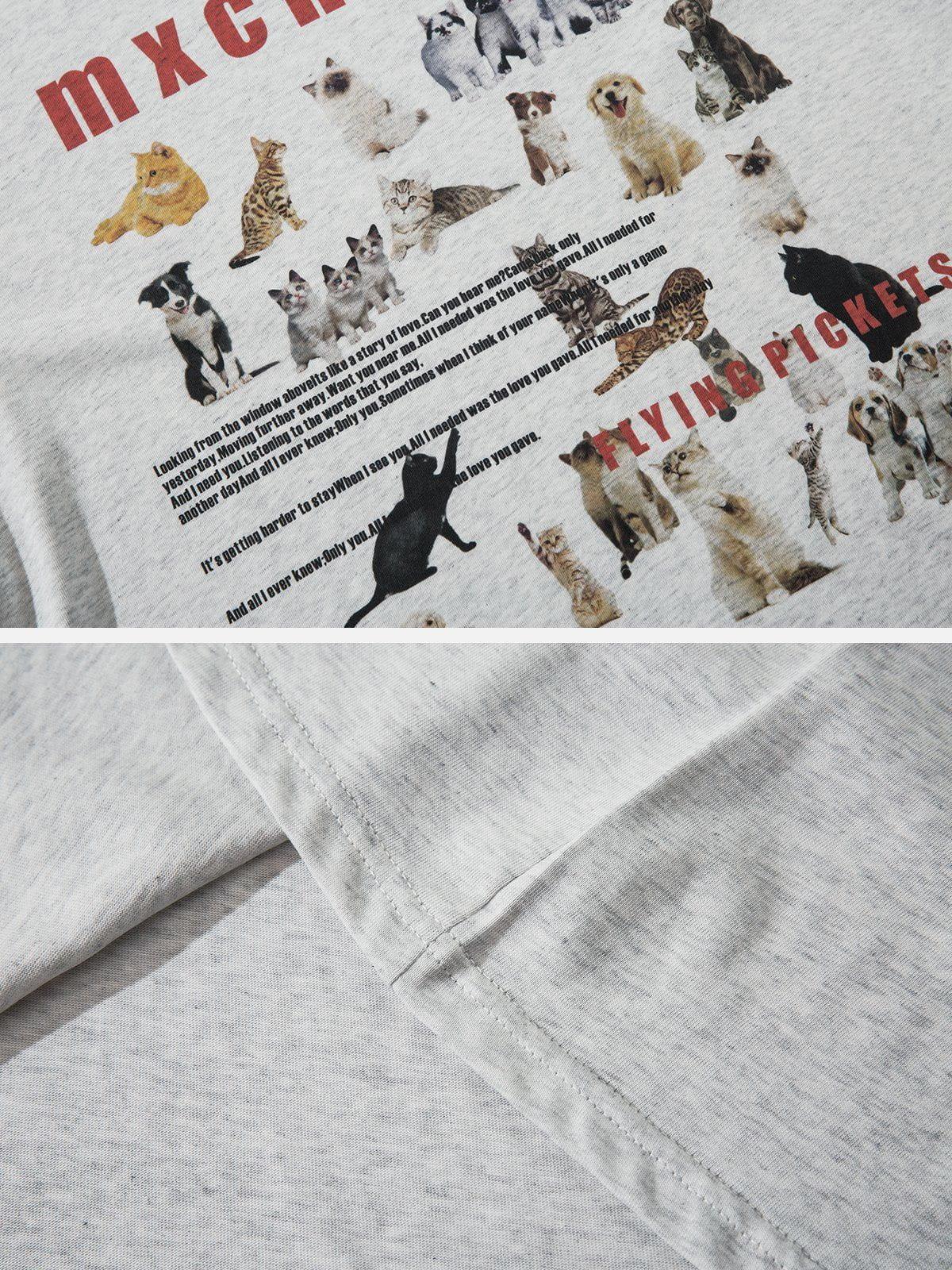 Sneakerland™ - White Ink Direct Injection Pets Print Tee - tntwear1