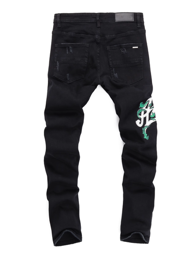 Black Classic Writing Jeans