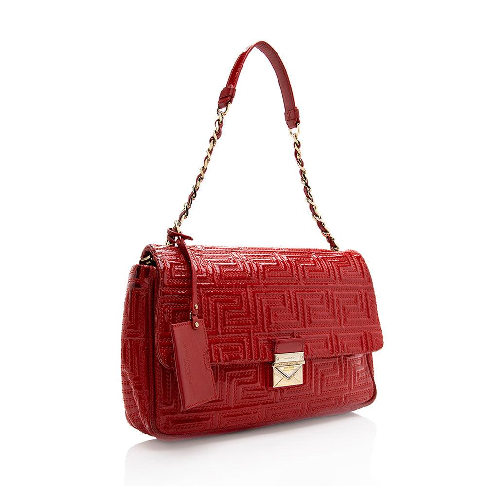 Versace Quilted Patent Leather Shoulder Bag - tntwear1