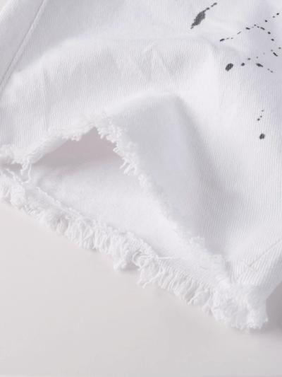 White Paint Dot Jeans