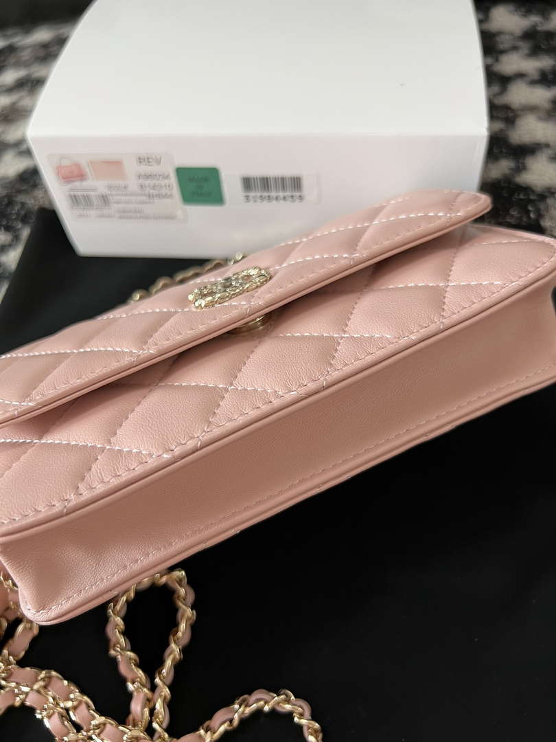 Tntwear - Woc Wallet on Chain With Small flower Handle Pink