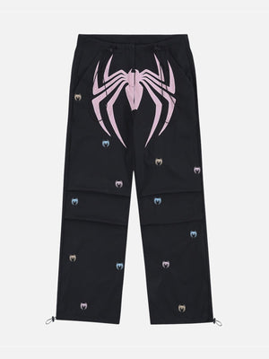 1984 Embroidered Spider Straight Leg Wide Leg Pants - 1745 - tntwear1