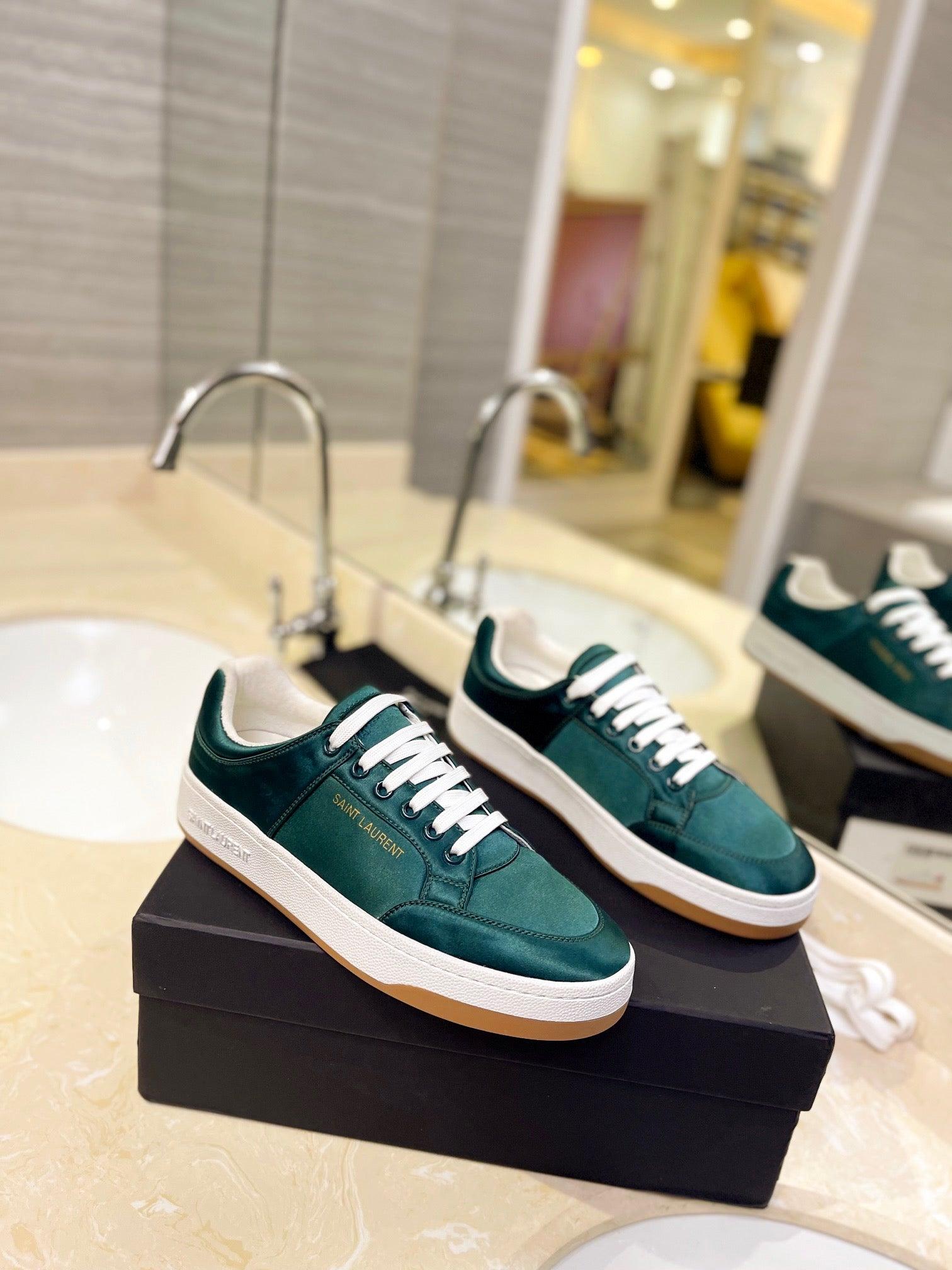 VSL Green Leather Sneakers-173 - tntwear1