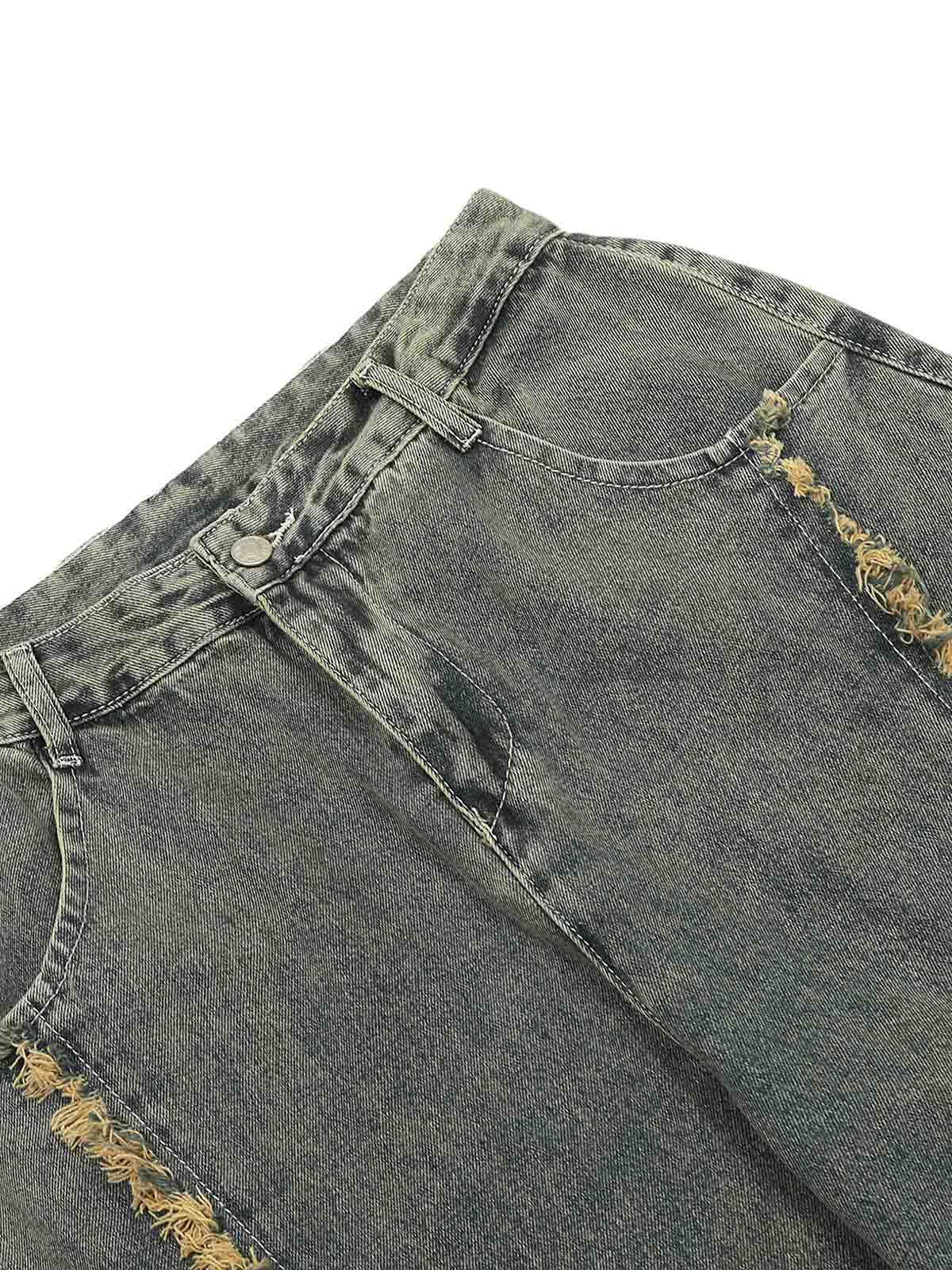 Tntwear Distressed Raw Edge Baggy Jeans - tntwear1