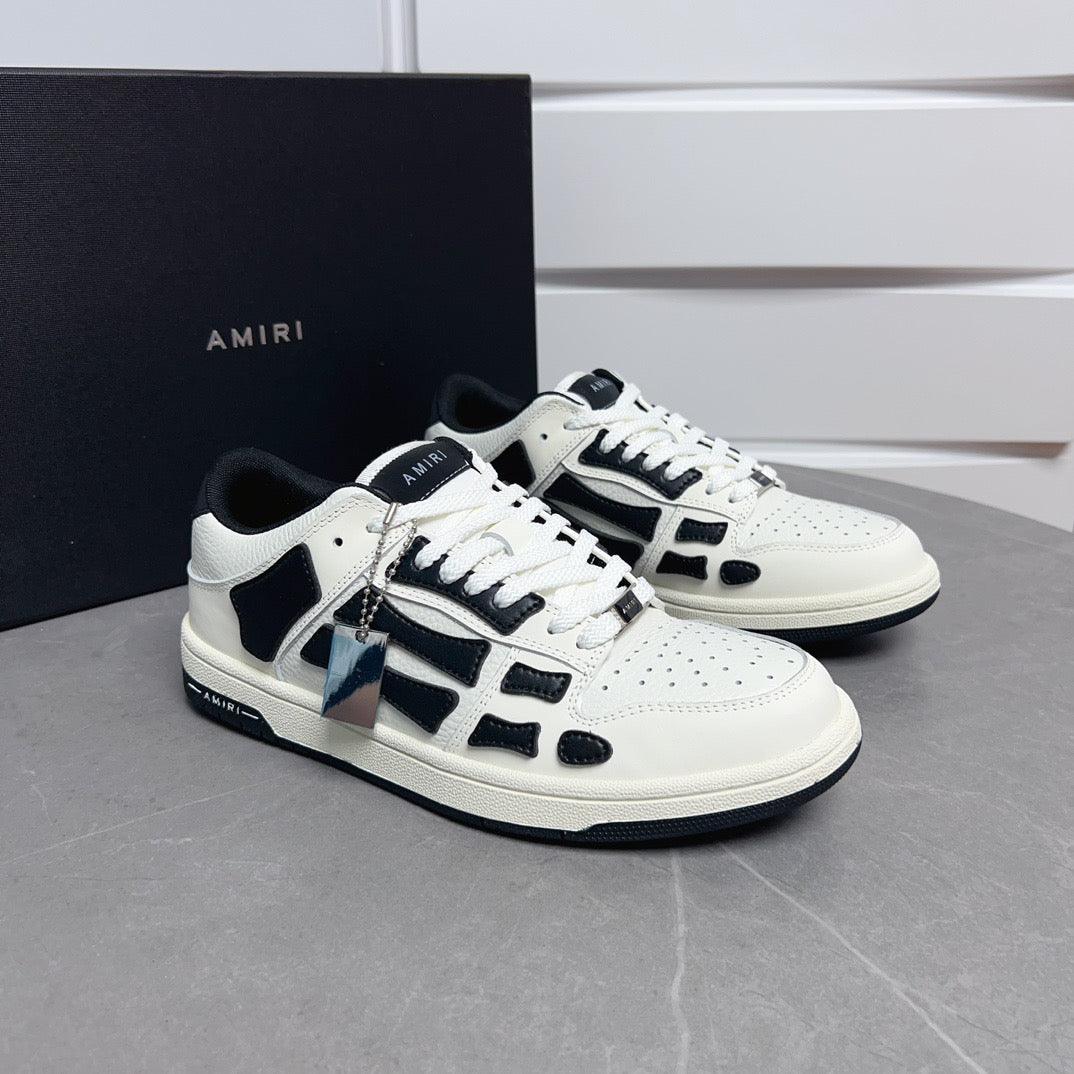 AMR Skel Top Low White and Black Sneakers-145 - tntwear1