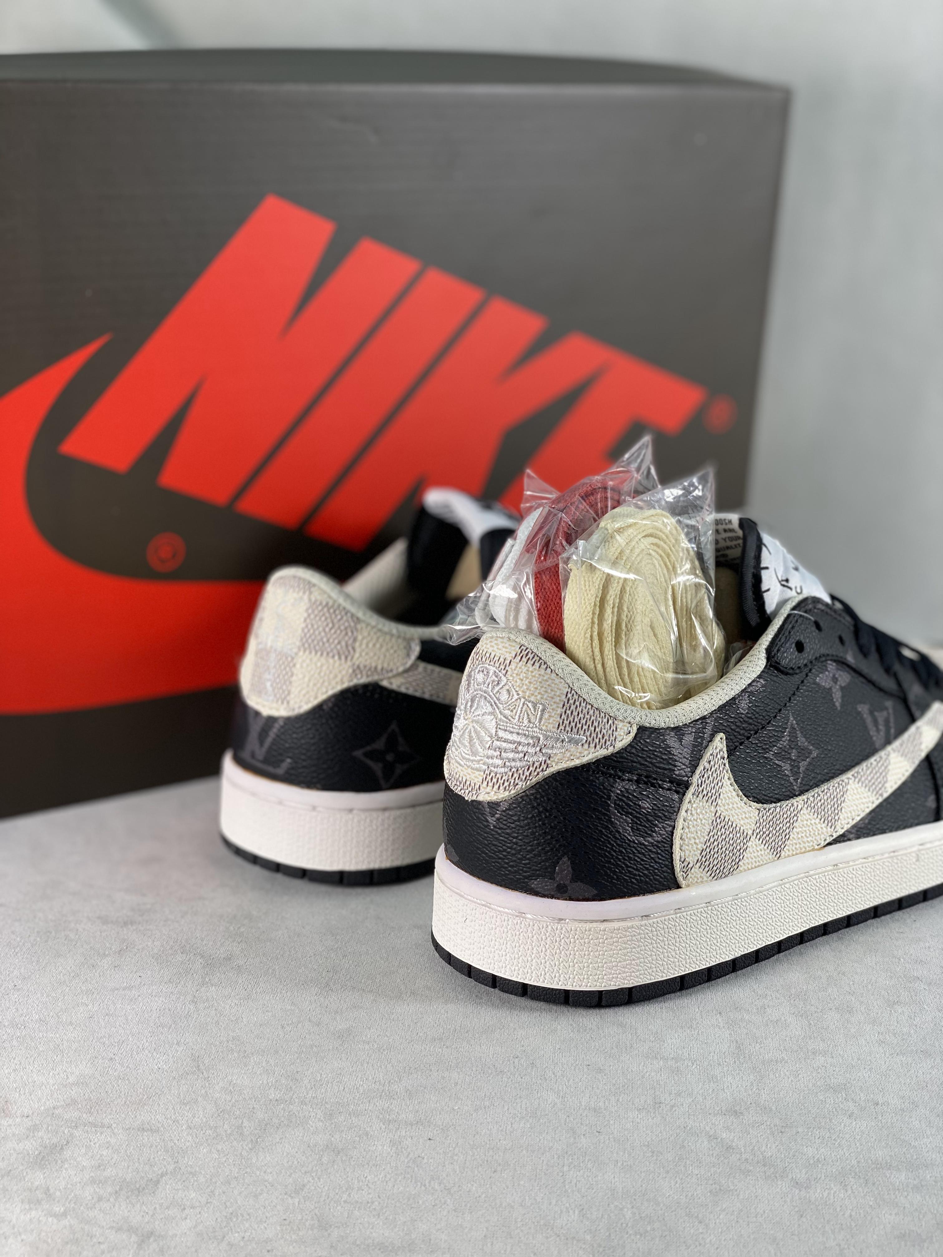 Custom Travis Scott x Fragment x Air Jordan 1 Low TS x LV DM7866-512 - tntwear1