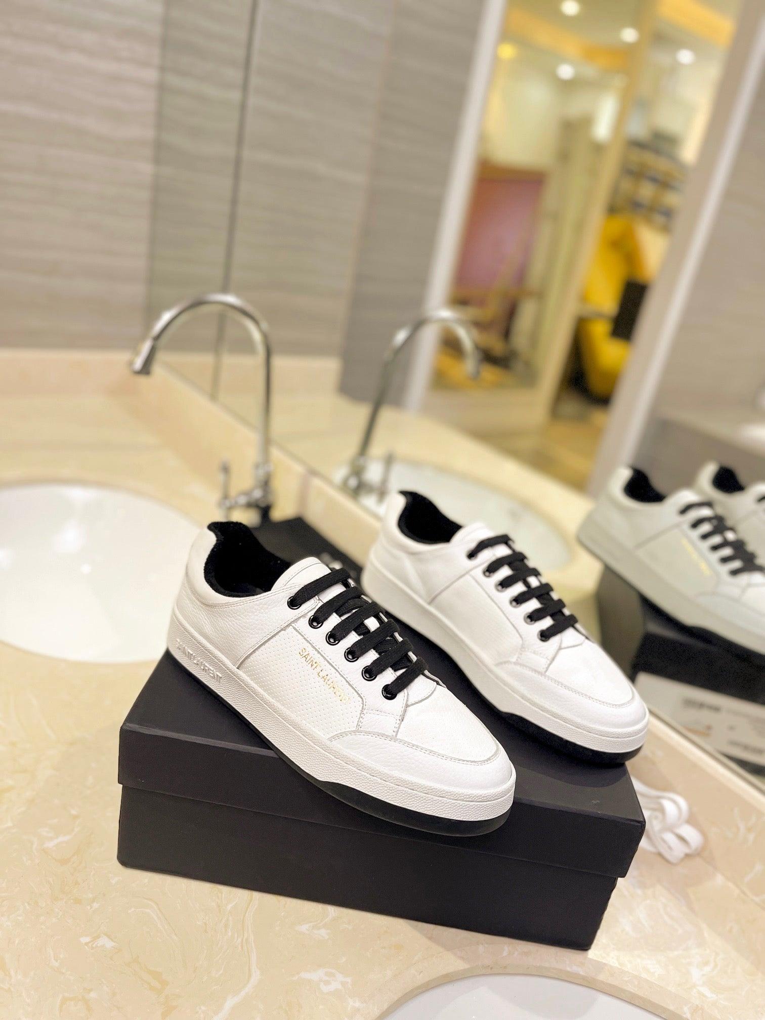 VSL Black and White Leather Sneakers-165 - tntwear1