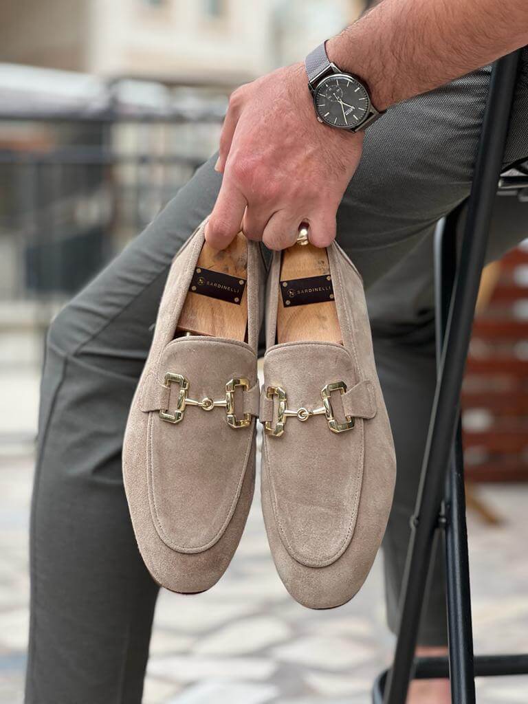 Beige Suede Hazel Loafers