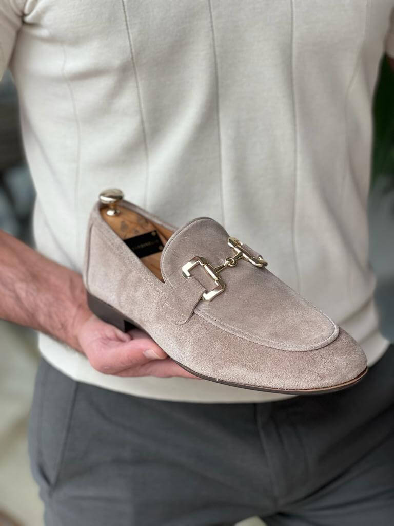 Beige Suede Hazel Loafers