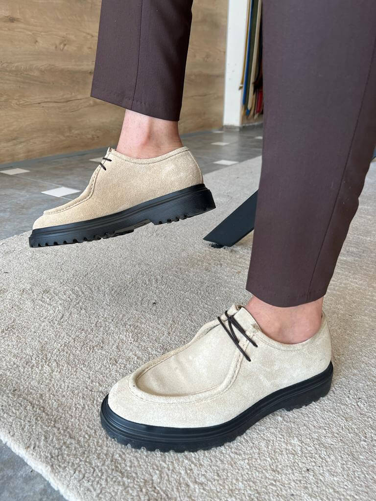 Beige Suede Leather Shoe