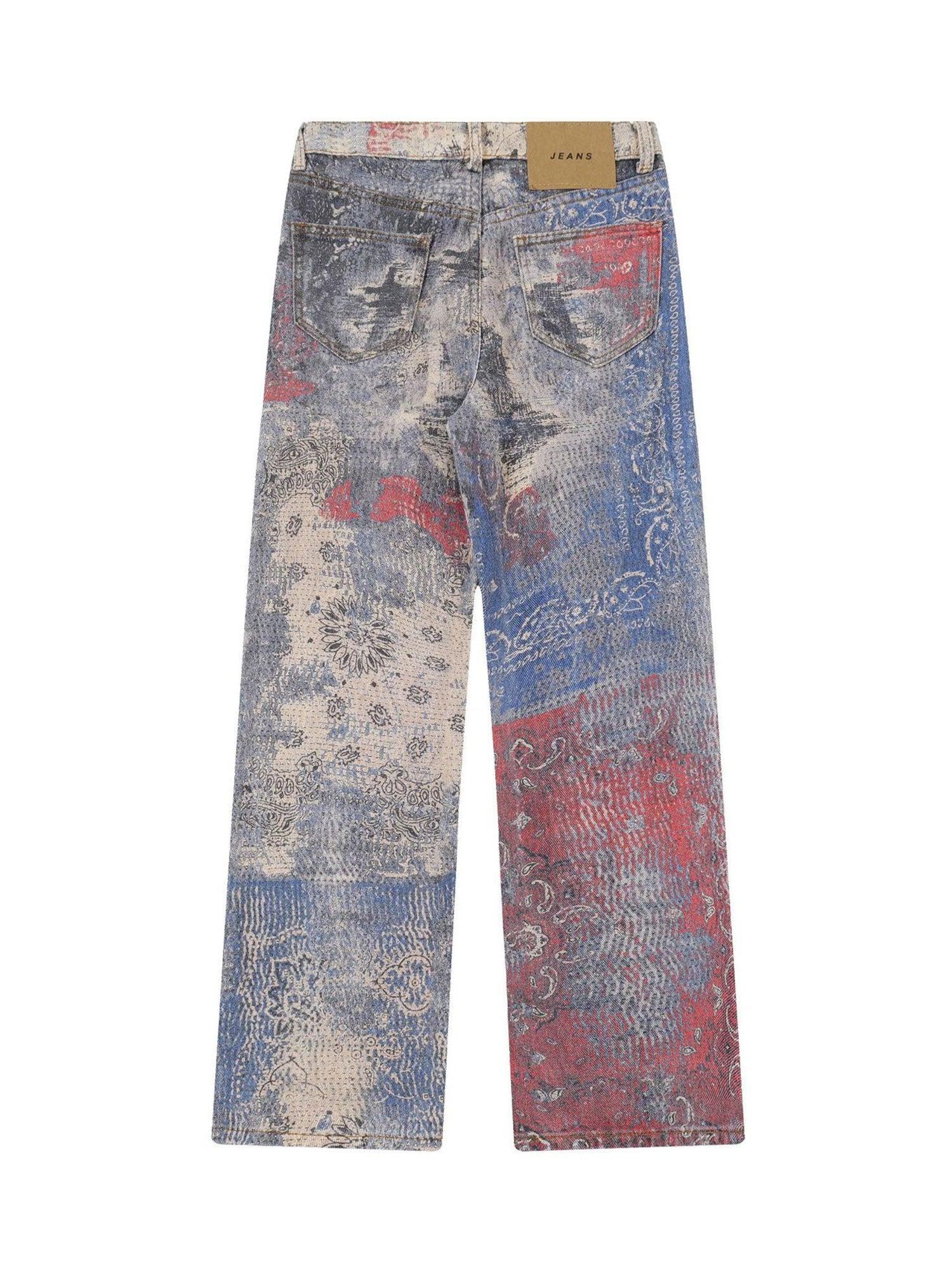 Tntwear Paisley Printed Jeans - 2186 - tntwear1