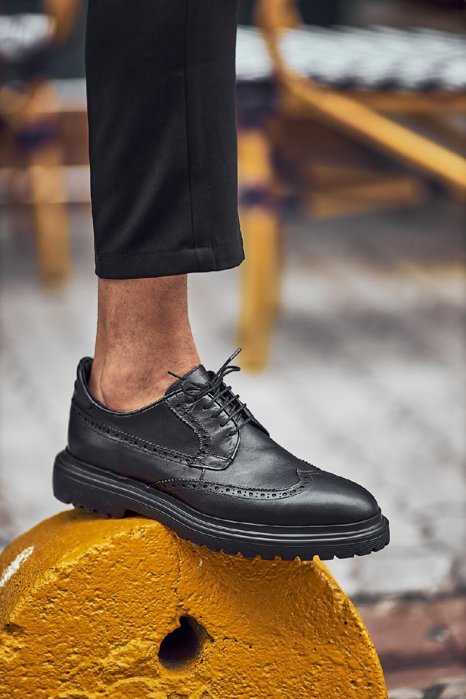 Black Brogue Derby Shoes