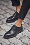 Black Brogue Derby Shoes