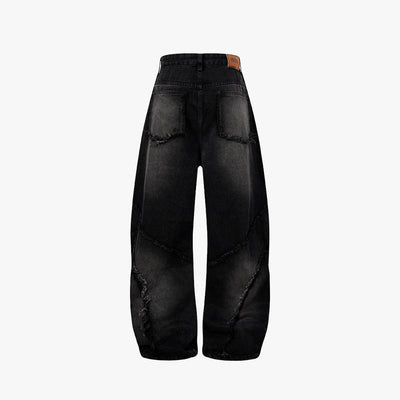 Black Frayed Balloon Denim