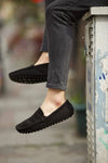 Black Knitted Driving Loafers