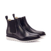 White Sole Black Chelsea Boots