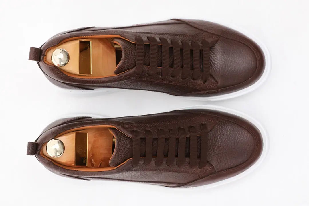 Luxe Brown Leather Sneakers