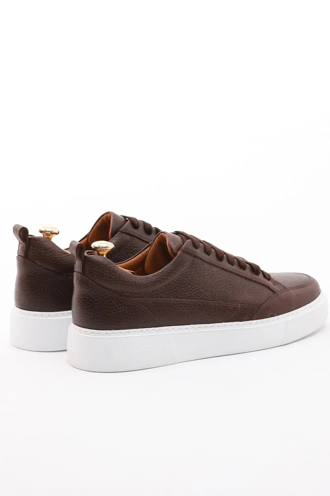 Luxe Brown Leather Sneakers