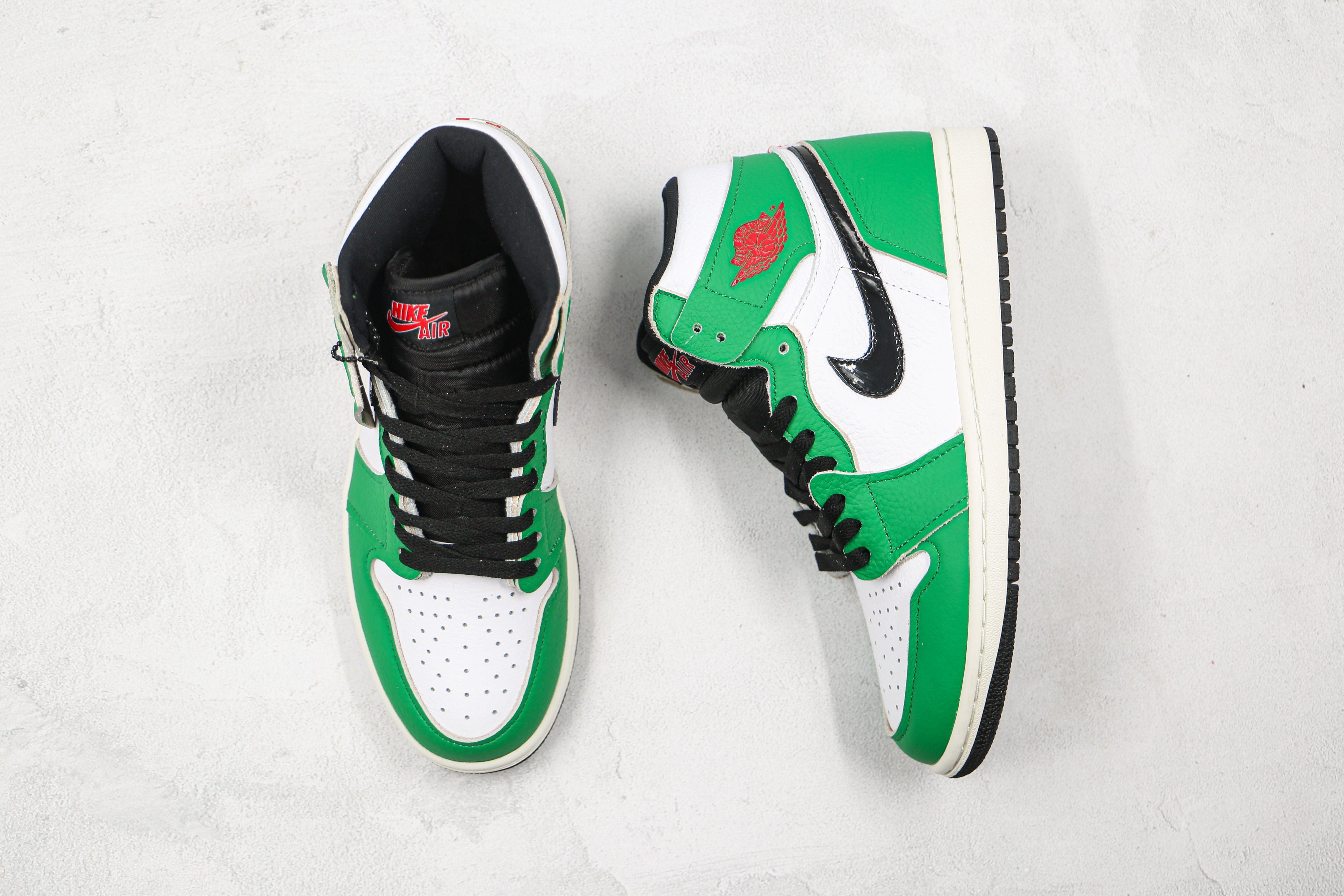 Custom GREEN Jordan 1 High Q ( Customs And Box ), Jordan 1 Sneakers Active - tntwear1