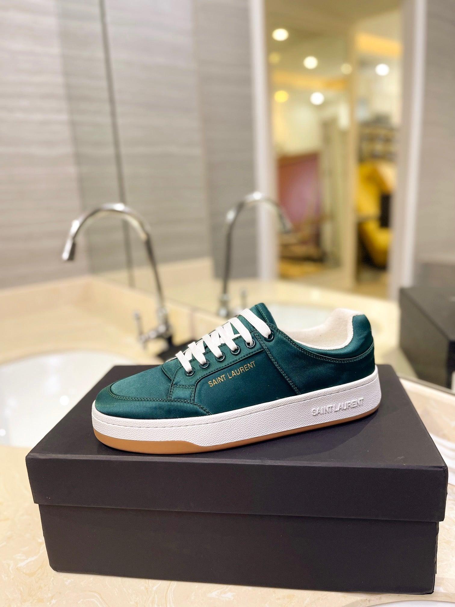 VSL Green Leather Sneakers-173 - tntwear1