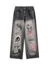 Tntwear High Street Hip-hop Fun Print Jeans - tntwear1