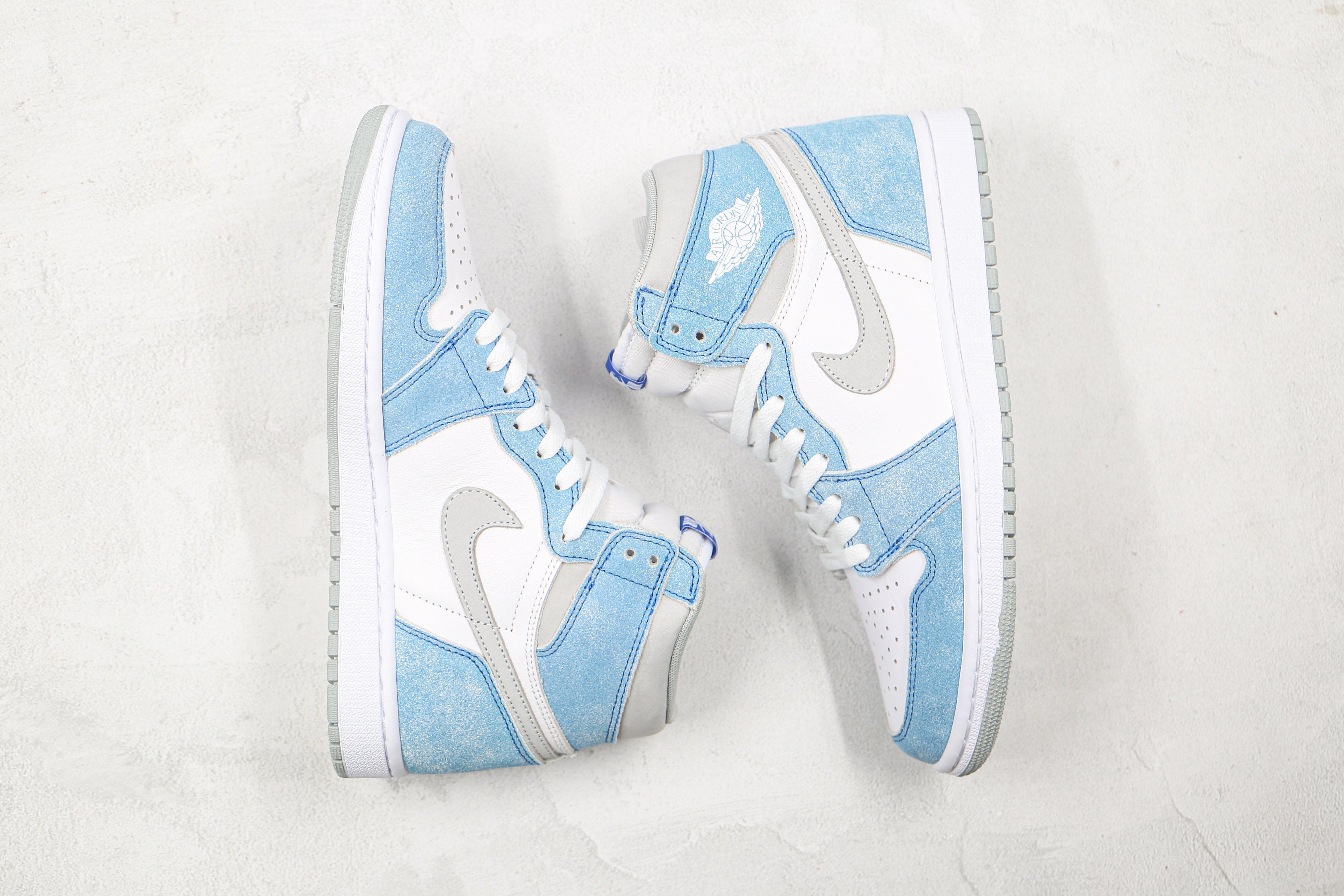 Custom Blue White Jordan 1 High Q ( Customs And Box ), Jordan 1 Sneakers Active - tntwear1