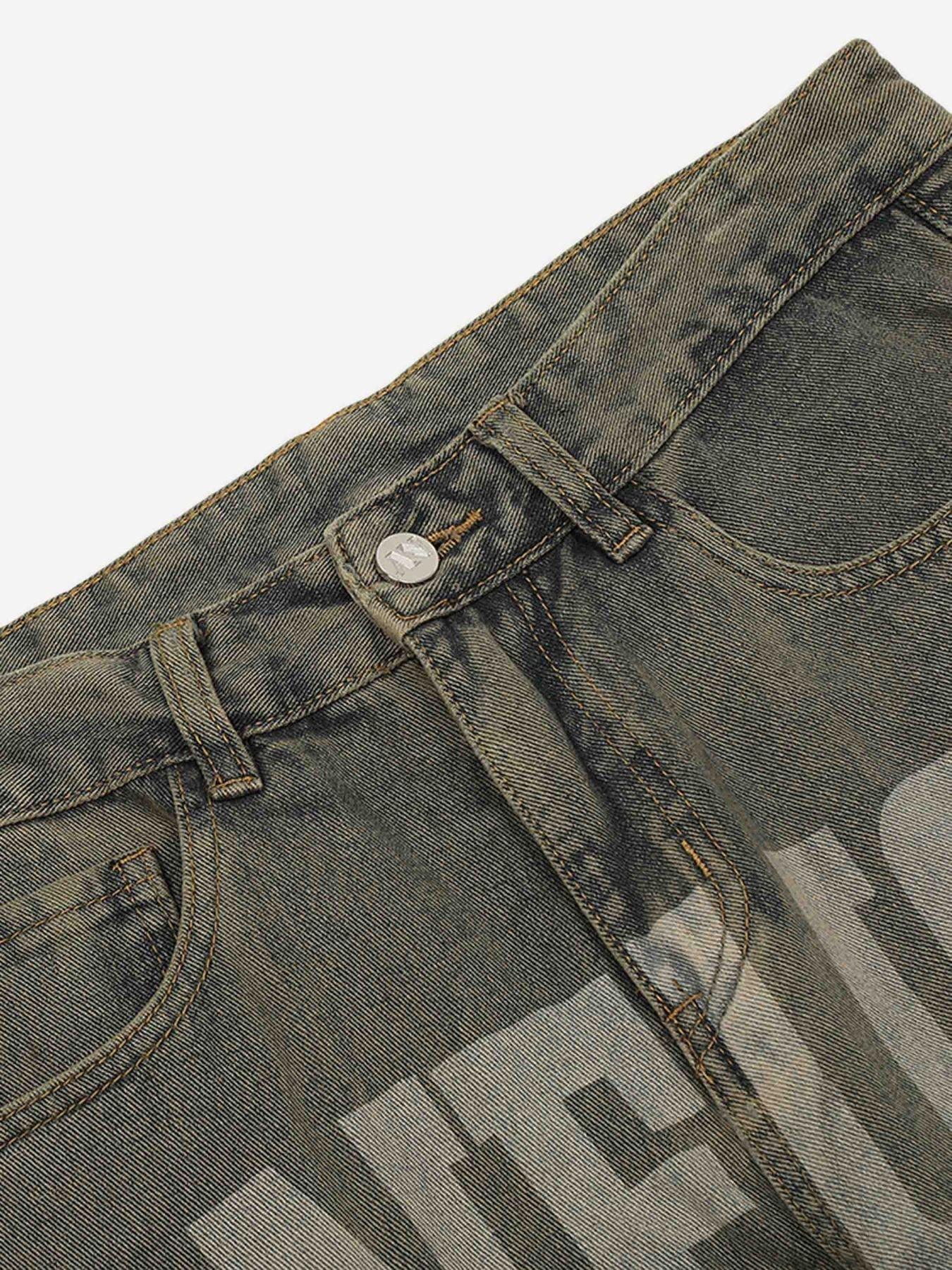 1984 American Vintage Letter Print Jeans - 1722 - tntwear1