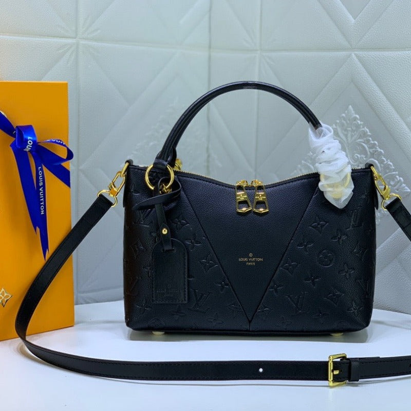 Tntwear - Black Monogram Leather Handbag