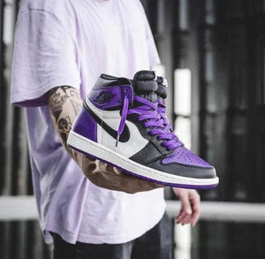 Custom Jordan 1 High Q AJ1 Purple Toe UNISEX ( Customs And Box ), Jordan 1 Sneakers FREE SHIPPING WITH FEDEX - tntwear1