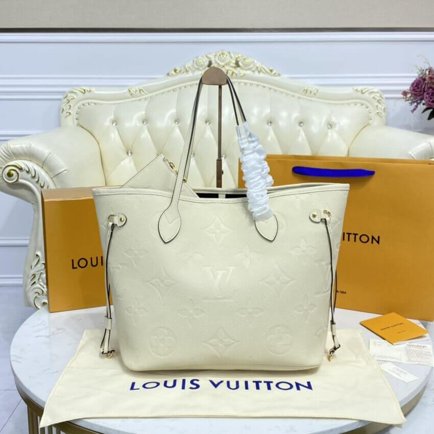 TntWear Cream Leather Neverfull Bag - LUV 591