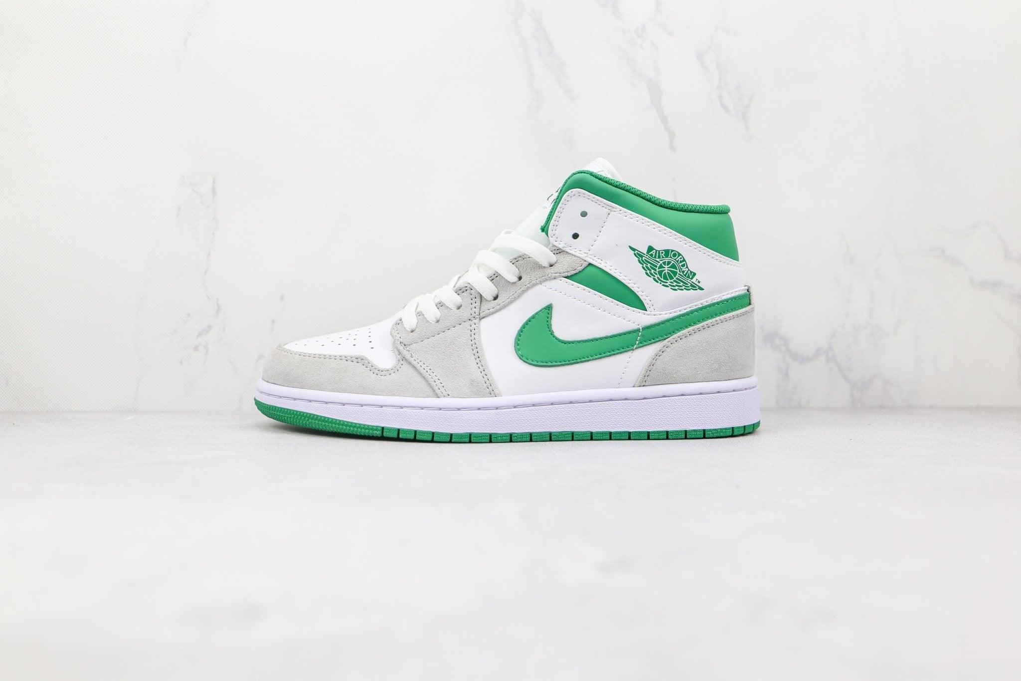 Custom Air Jordan 1 Green Grey Mid High Q - tntwear1