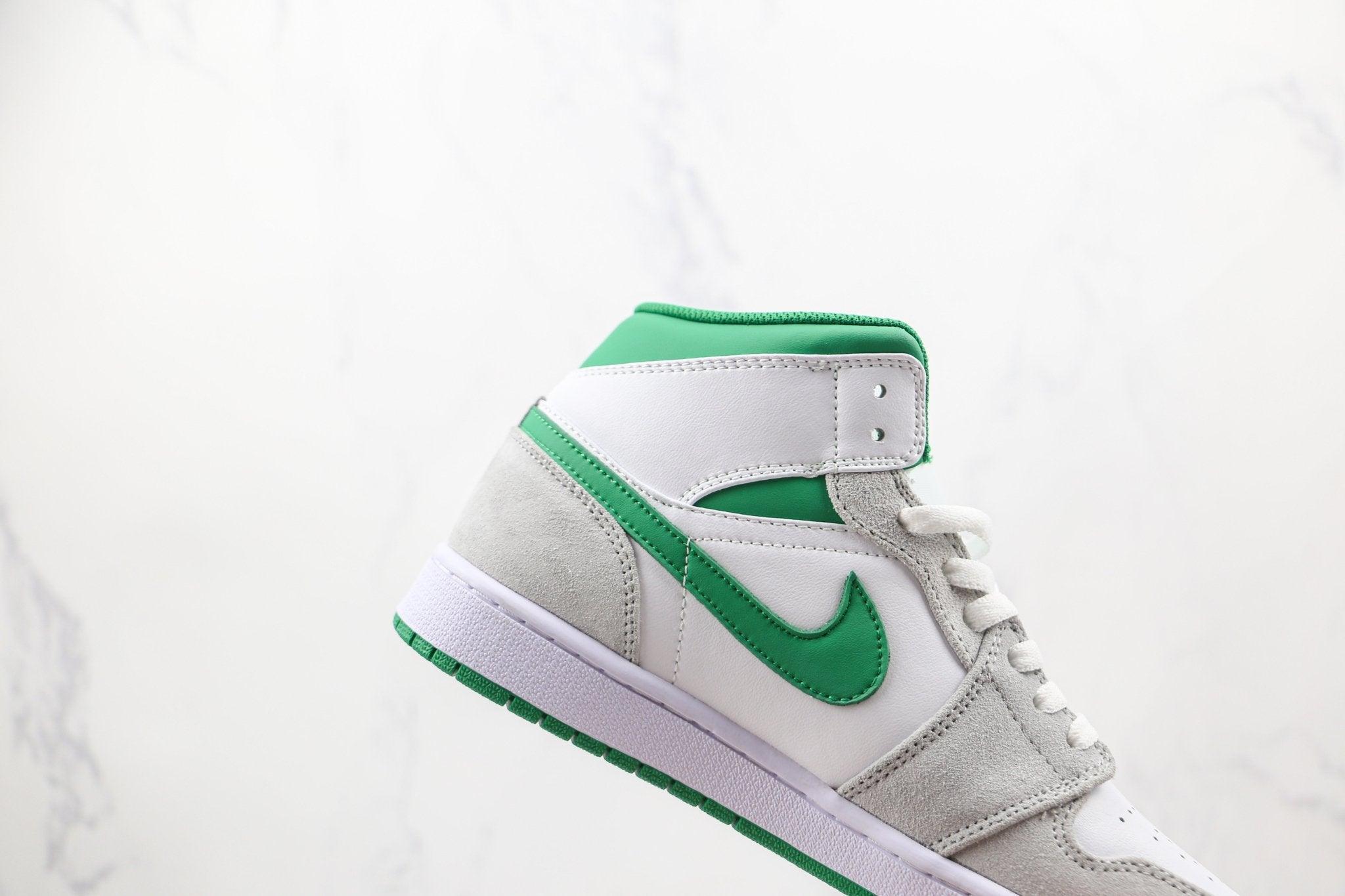 Custom Air Jordan 1 Green Grey Mid High Q - tntwear1