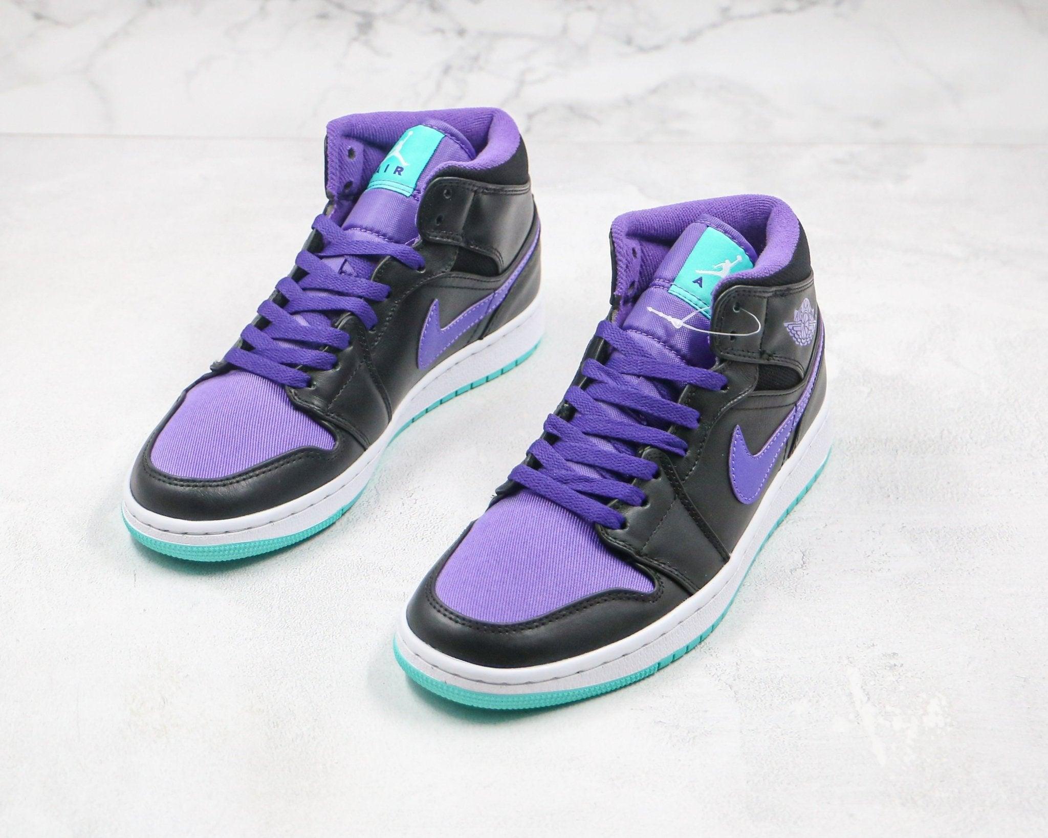 Custom Air Jordan 1 Purple Mid High Q - tntwear1